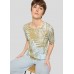 Rabe - 56-122371 T-shirt licht blauw kaki palmprint.